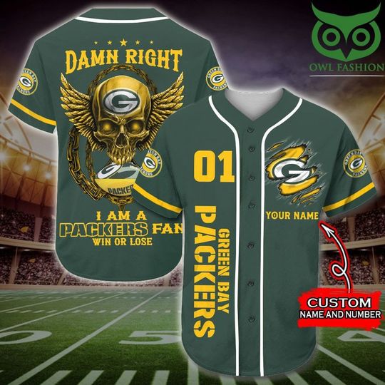 Personalized Green Bay Packers Baseball Jersey, Game Day Football Baseball Jersey