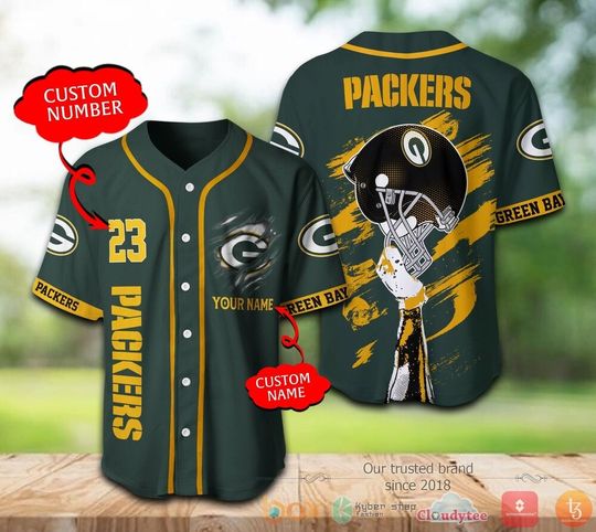 Personalized Green Bay Packers Baseball Jersey, Packers Game Day Baseball Jersey