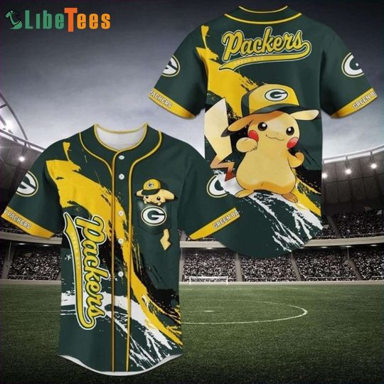 Green Bay Packers Baseball Jersey, Packers Pika Baseball Jersey