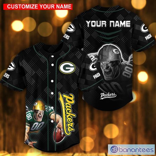 Personalized Green Bay Packers Baseball Jersey, Green Packers Baseball Jersey