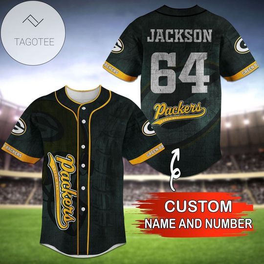 Personalized Green Bay Packers Baseball Jersey, Packers Team Football Jersey