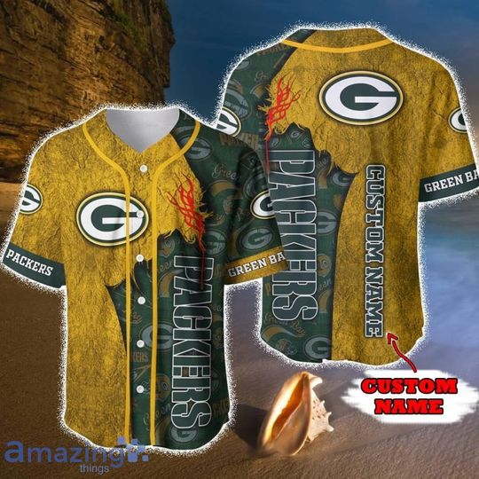 Personalized Green Bay Packers Baseball Jersey, Packers Football Baseball Jersey