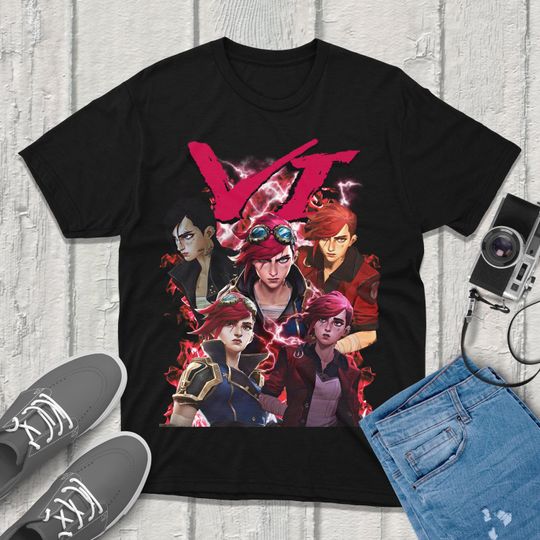 Vi Arcane T-Shirt Unisex Vintage Streetwear - League of Legends Shirt - Anime Apparel fanmerch