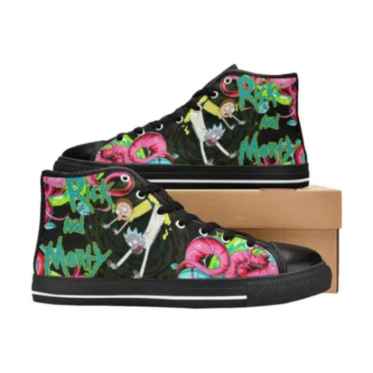Rick and Rickandmorty Shoes Sneakers, Rick and Rickandmorty High Top Canvas Sneakers