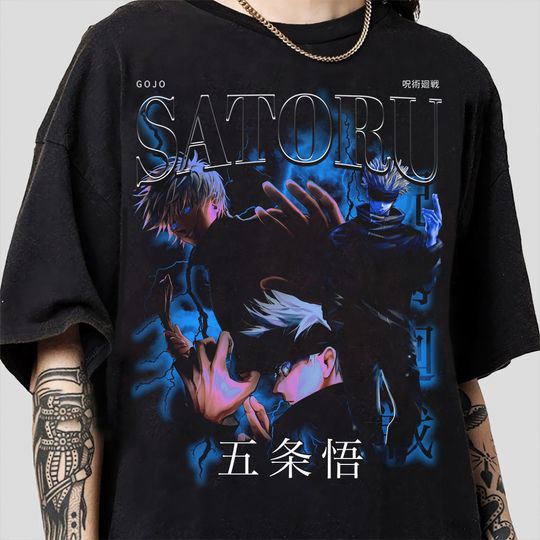 Anime Gojo Satoru Vintage Shirt, Anime Lover Shirt, Anime Gojo Gift Men and Women T-shirt