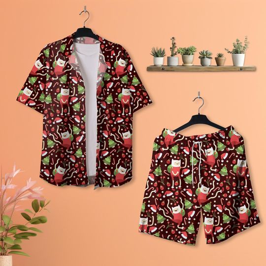 Funny Hawaiian Shirt Pine Tree Candy And Cherry Unique Christmas Shirt