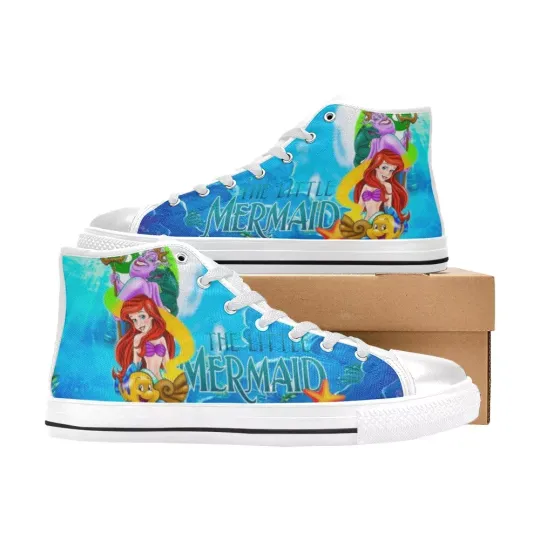 The Little Mermaid High Top Shoes Sneakers Canvas Shoes