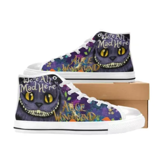 Alice In Wonderland Cheshire Cat Shoes Sneakers Canvas Shoes High Top
