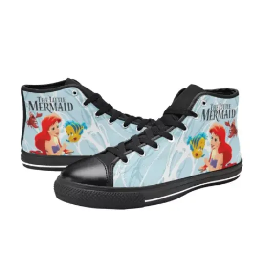 The Little Mermaid Sneakers High Top Canvas Shoes