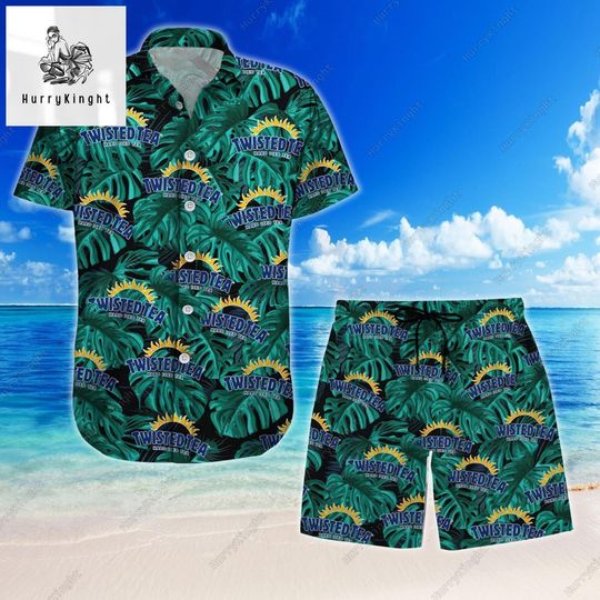 Twisted Tea Button Shirt And Shorts, Twisted Tea Hawaiian Shirt, Twisted Tea Shirt, Swim Shorts, Beach Shirt, Twisted Tea Lover Gifts