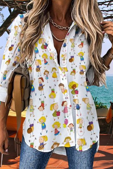 Cute Girl Design Women's Blouse | International Women's Day Gift | Gift For Girlfriends/Wife/Mother/Granfmom