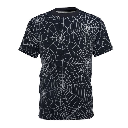 Spiderweb T-Shirt, Halloween Spiderweb Gothic T-Shirt, Emo Punk T-Shirt