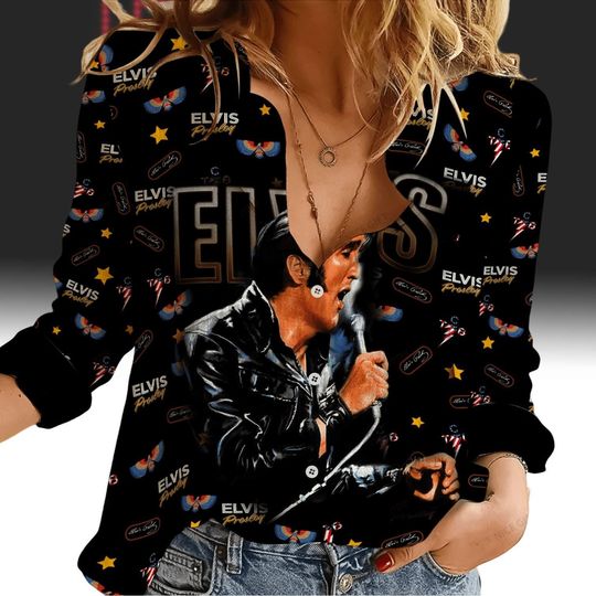 Elvis Presley Women's Blouse | International Women's Day Gift | Gift For Girlfriends/Wife/Mother/Granfmom