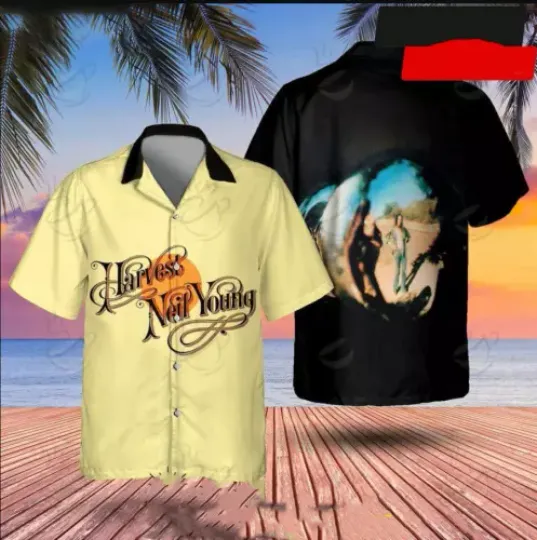 Neil Young Harvest Album Cover Hawaiian Shirt