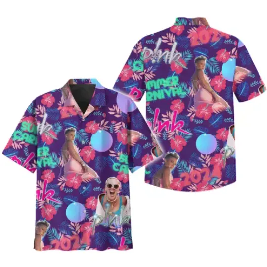 Pink I'd Rather Be At A Summer Carnival Concert Hawaiian Shirt