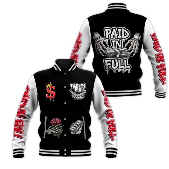 Everybody Paid In Full All Over Print Baseball Jacket