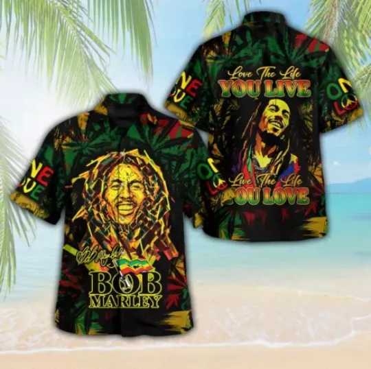Bob Marley 3D Hawaii Shirt, Bob Marley Shirt, Hawaiian Shirt, Gift For Fan