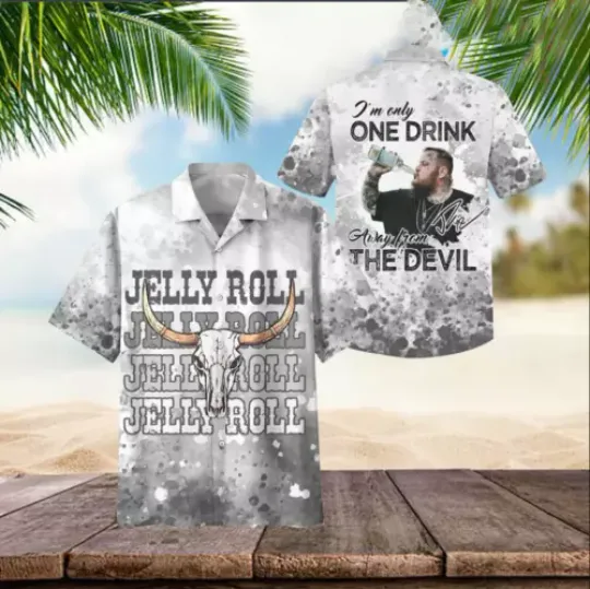 Jelly Roll I'm Only One Drink Away From The Devil Hawaiian Shirt