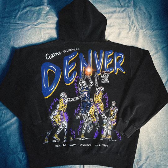 Jamal Murray Denver vs Los Angeles Oversized T-Shirt, Denver Basketball Hoodie, Vintage Style Basketball Collectible, Unisex Gift Tee