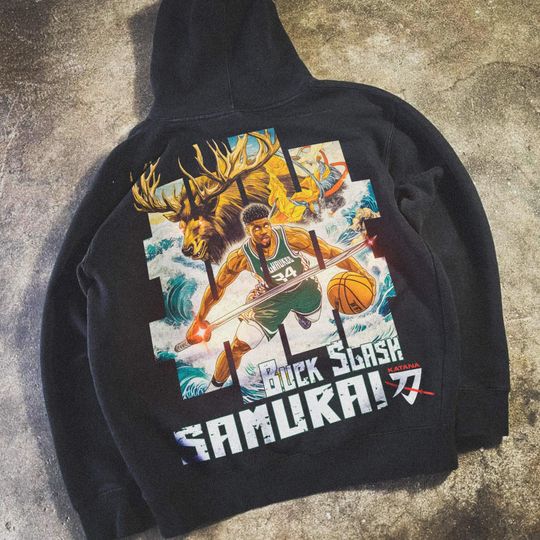 Vintage Milwaukee Giannis Antetoko Japanese Hoodie, Milwaukee Basketball T-Shirt, Basketball Samurai Sweatshirt, Perfect Gift for Fans.