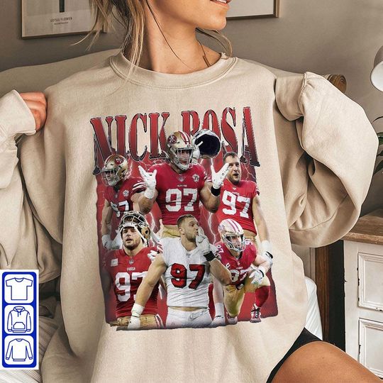 Vintage Nick Bosa Sweatshirt,, Football Sweatshirt,, Classic 90s Graphic Sweatshirt,, Unisex, Vintage Bootleg, Gift, Retro
