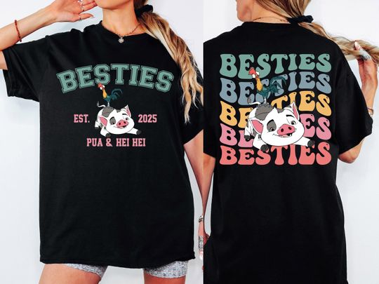 Disney Pua & Hei Hei Besties Shirt, Custom Disney Moana Best Friends Shirt, Disney Trip 2025 Shirt