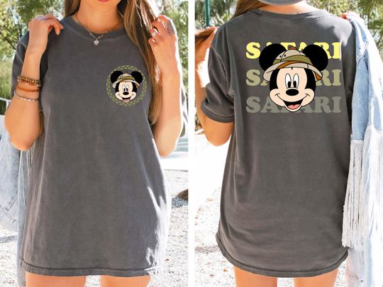 Disney Animal Kingdom Shirt, Mickey Safari Double Sides T-shirt | Disney Vacation Matching | Family Shirt