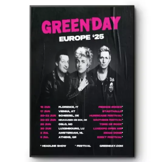 Green Day European Tour 2025 Poster
