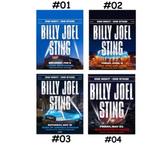 Custom Billy Joel & Sting Concert 2025 Poster