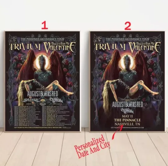 Custom Bullet for My Valentine and Trivium North American Tour 2025 Poster