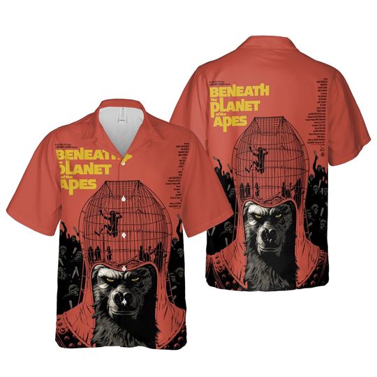 Planet of the Apes Shirt | Classic Movie Hawaiian Shirt | Retro 3D Print Shirt | Unisex Button Up Top | Beach Button Down Shirt