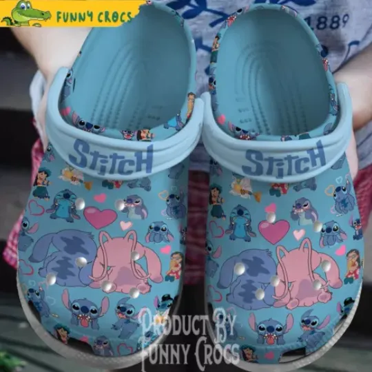 Valentine Angel Love Stitch Clog Shoes, Shoes For Adults, Gift for Family