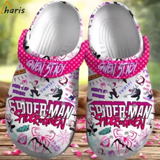 Valentine Spiderman Gwen Stacy Clog Shoes For Adults, Gift for Fan