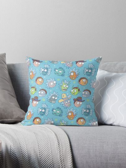 Rick and Rickandmorty Pattern 1 Throw  Pillow