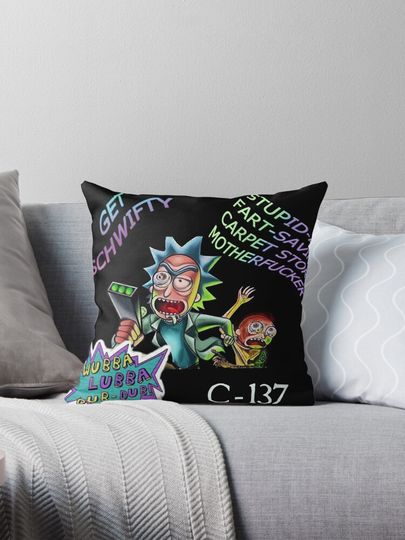 RICK AND Rickandmorty  PREMIUM Throw  Pillow