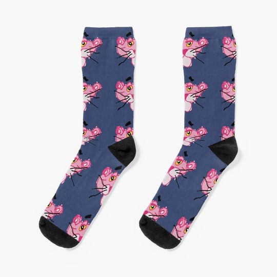 Pink Panther (blue background) Socks