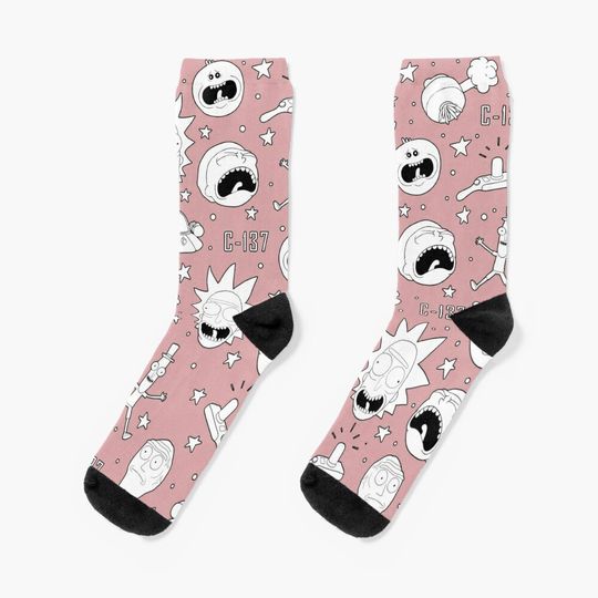 Rick and Rickandmorty pattern Socks