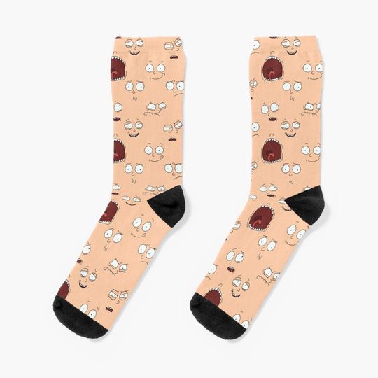 Rickandmorty Faces Socks