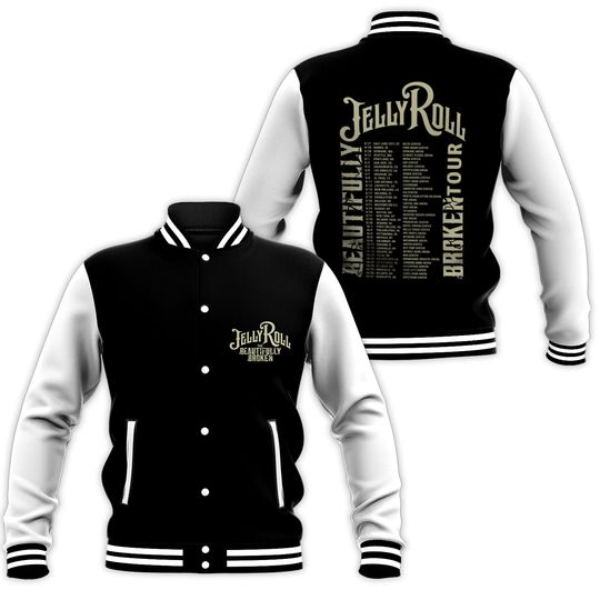 Jelly Roll The Beautifully Broken Tour 2024 Baseball Uniform Jackets