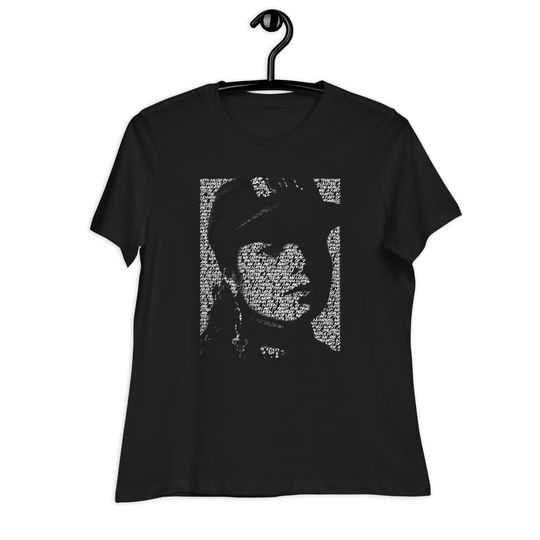 Janet Jackson "Rhythm Nation" Lyric Portrait Women's Relaxed Fit T-Shirt