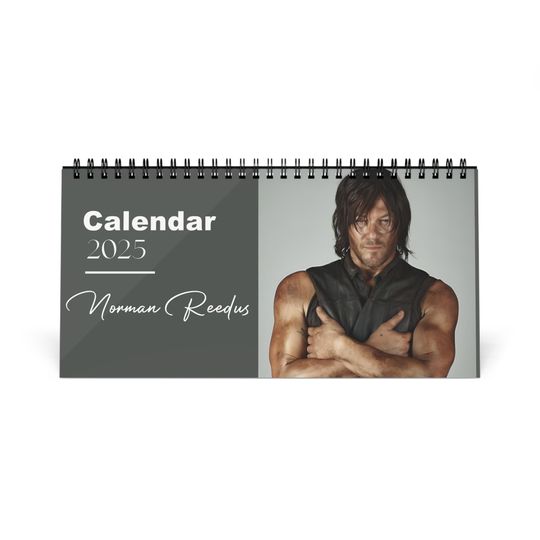 Norman Reedus 2025 Desk Calendar | Walking D Monthly Planner | Daryl Dixon Gift |  Actor Memorabilia | Office Decor