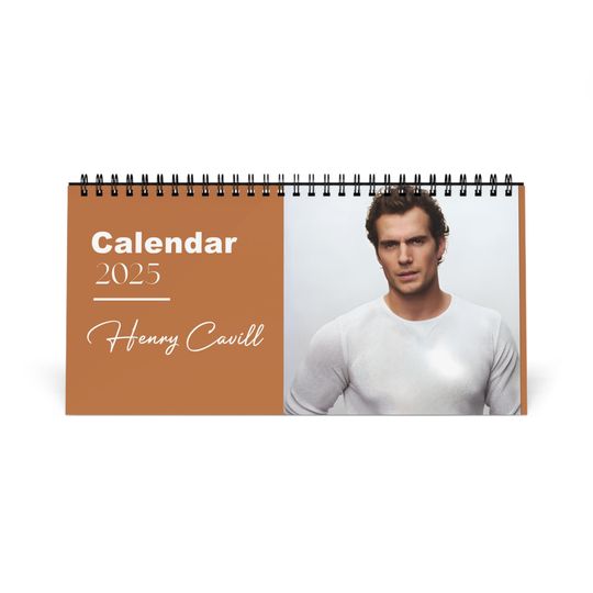 Henry Cavill 2025 Desk Calendar | Superman Witcher Monthly Planner | DC Hero Gift | Netflix Actor Memorabilia | Office Decor
