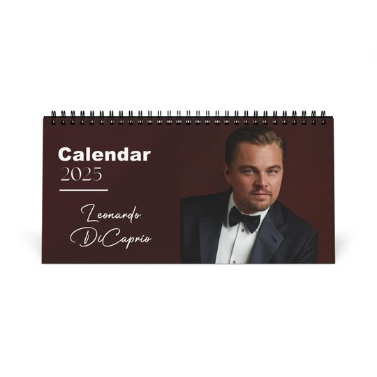 Leonardo DiCaprio 2025 Desk Calendar | Oscar Winner Actor Monthly Planner | Hollywood Star Gift | DiCaprio Calendar | Movie Lover Decor