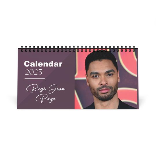 Reg-Jean Page 2025 Desk Calendar | Bridgerton Actor Monthly Planner | Netflix Star Gift | Reg-Jean Page Calendar | Actor Decor
