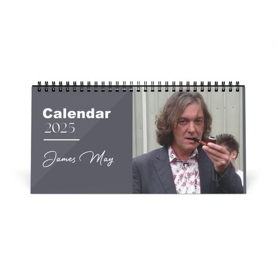 James May 2025 Desk Calendar | Top Gear & Grand Tour Star Monthly Planner | James May Gift | Car Enthusiast Decor | TV Host Calendar