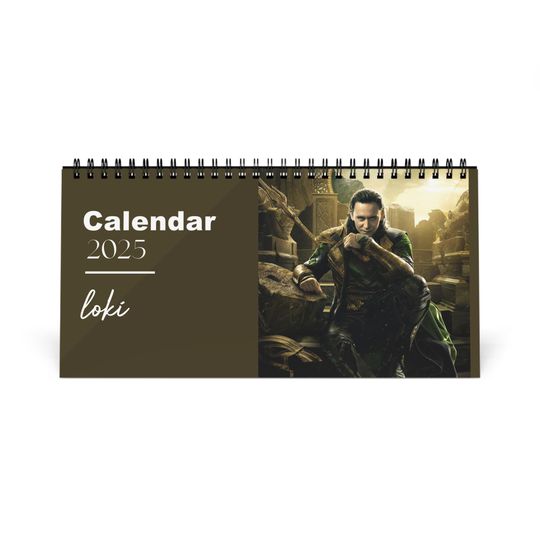 Tom Hiddleston as Loki 2025 Desk Calendar | Marvel Superhero Monthly Planner | MCU Actor Gift | Avengers Office Decor