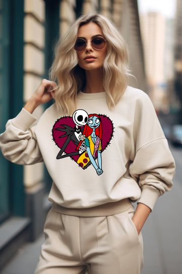 Jack And Sally Be Mine Valentine Sweatshirt, Nightmare Love Valentines Day Sweatshirt