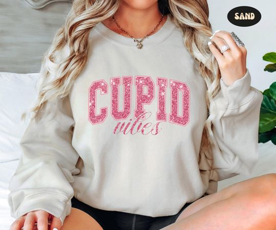Cupid University Sweatshirt, Cute Valentine's Day Sweatshirt