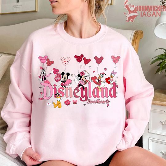Disneyland Sweethearts Sweatshirt, Disneyland Valentines Sweatshirt, Mickey And Friends Valentine Sweatshirt