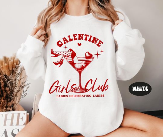 Galentine Girls Club Sweatshirt, Galentines Day Sweatshirt, Valentines Day Sweatshirt